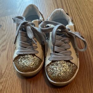 Gold Glitter Kids Sneakers